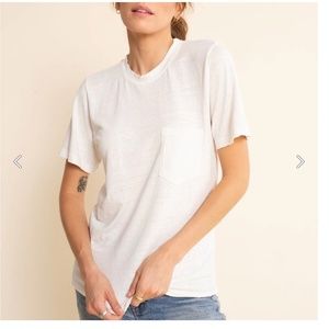 Jung Pocket tee in washed white size Small (unisex sizing)